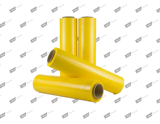Паллетная стрейч-плёнка 500 мм • 2 кг 20 мкр (цветной) • желтый — 4