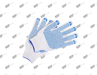 Перчатки • 5 нитка 10 класс х/б ПВХ "точка" 53 гр. • белый — 1