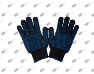Перчатки • 5 нитка 10 класс х/б ПВХ "точка" 53 гр. • чёрный — 1